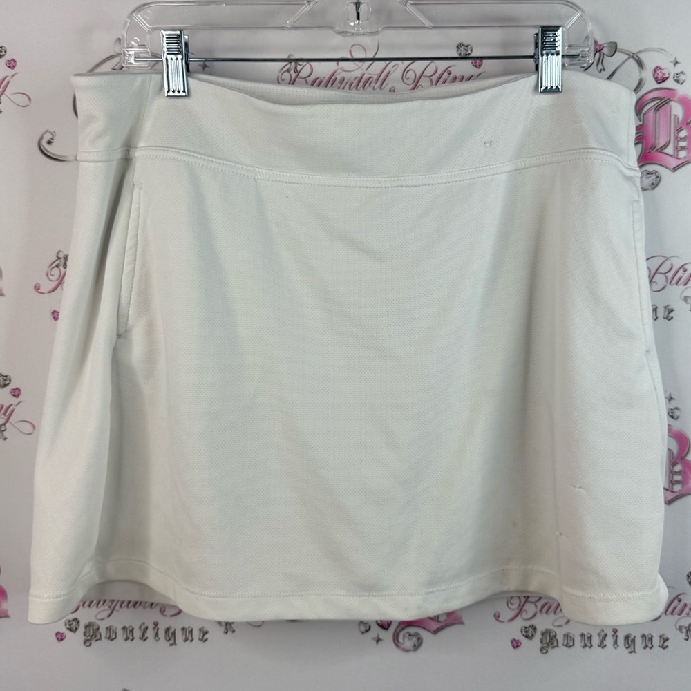PGA Tour skort skirt preppy white Cream Mini Skirt shorts underneath